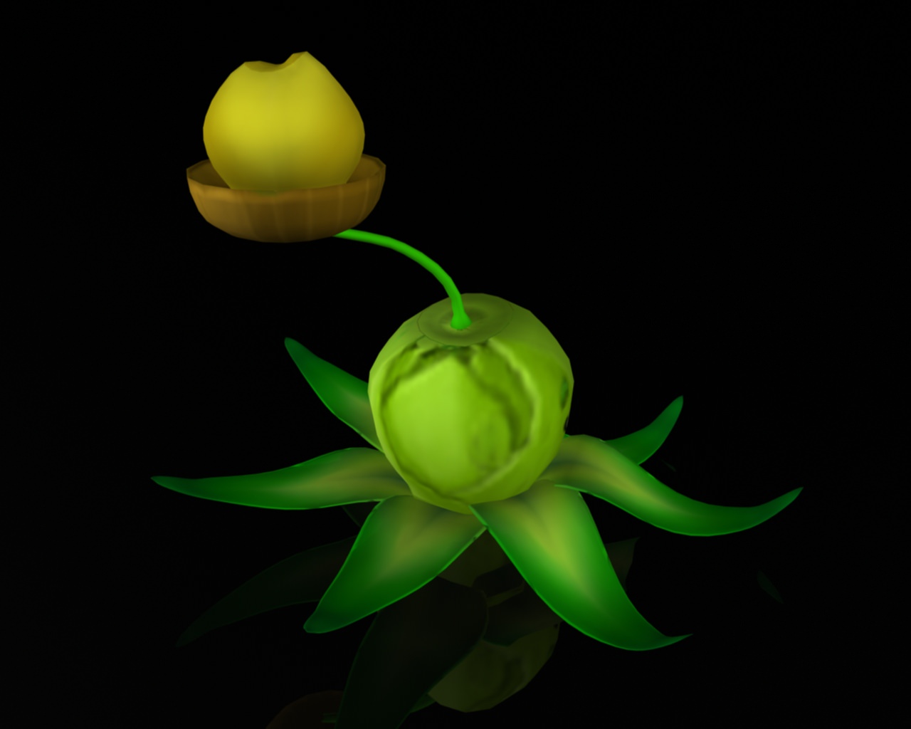 Creative Throwing Corn Low-poly 3D model_1