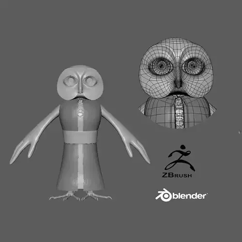  Cartoon Owl- base mesh