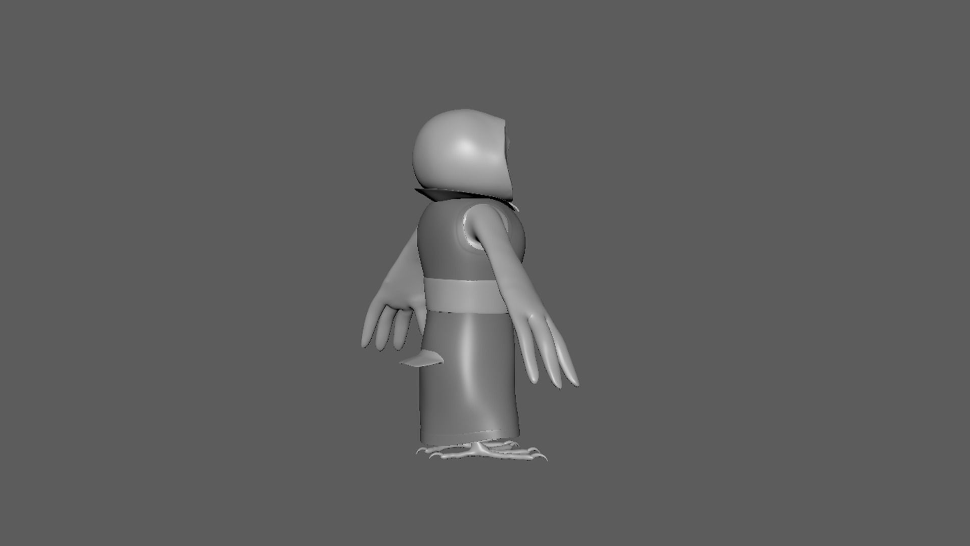 Cartoon Owl- base mesh Low-poly 3D model_7