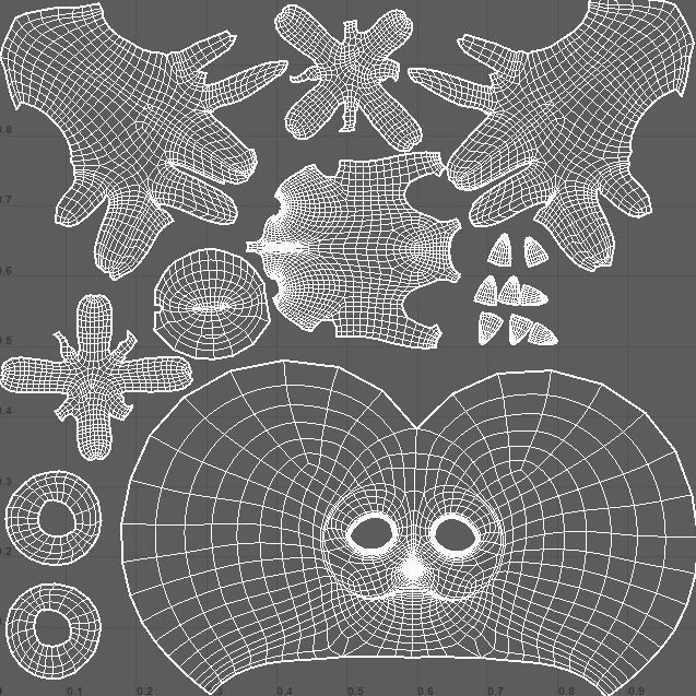 Cartoon Owl- base mesh Low-poly 3D model_3