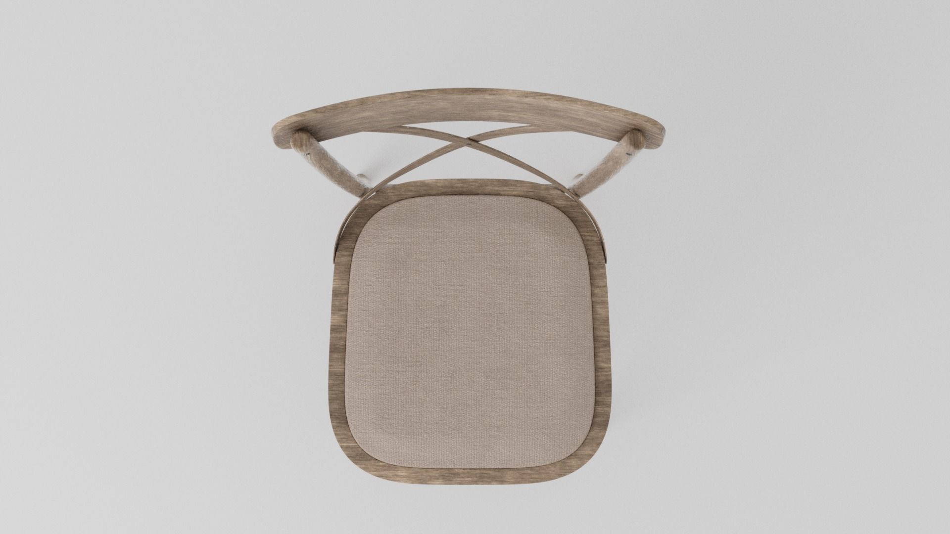 Rustic Wooden Chair Low-poly 3D model_6