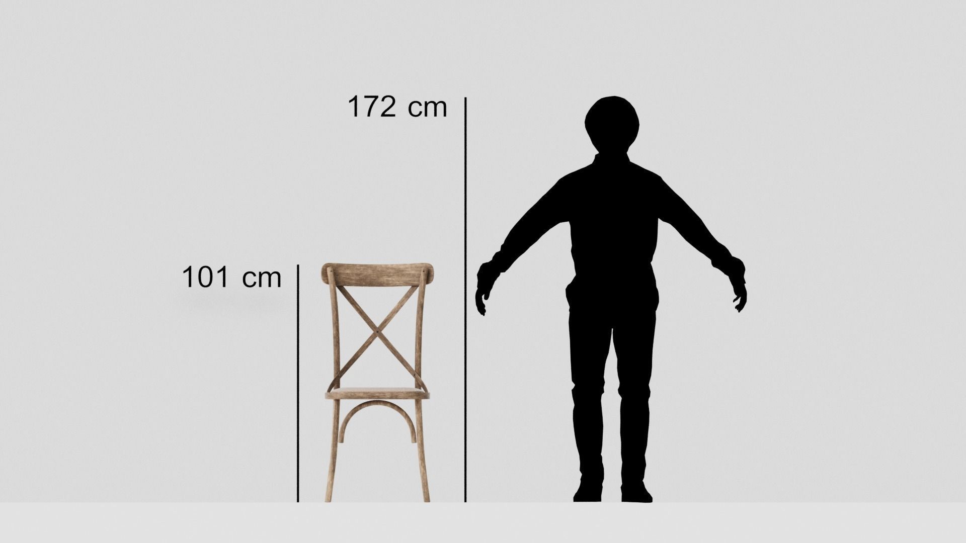 Rustic Wooden Chair Low-poly 3D model_5