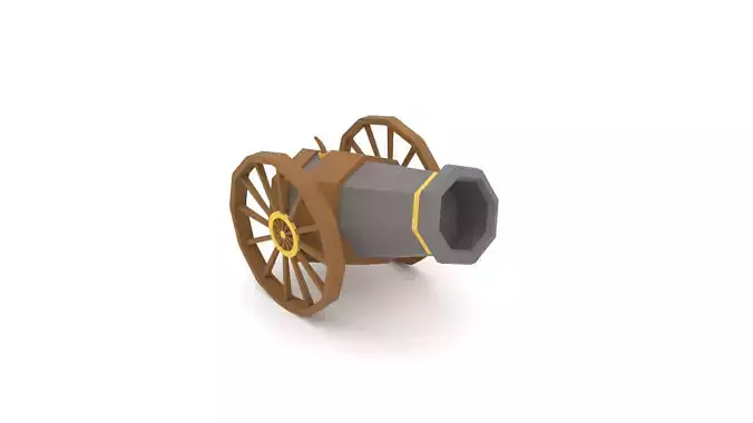 Low Poly Cannon Low-poly 3D model