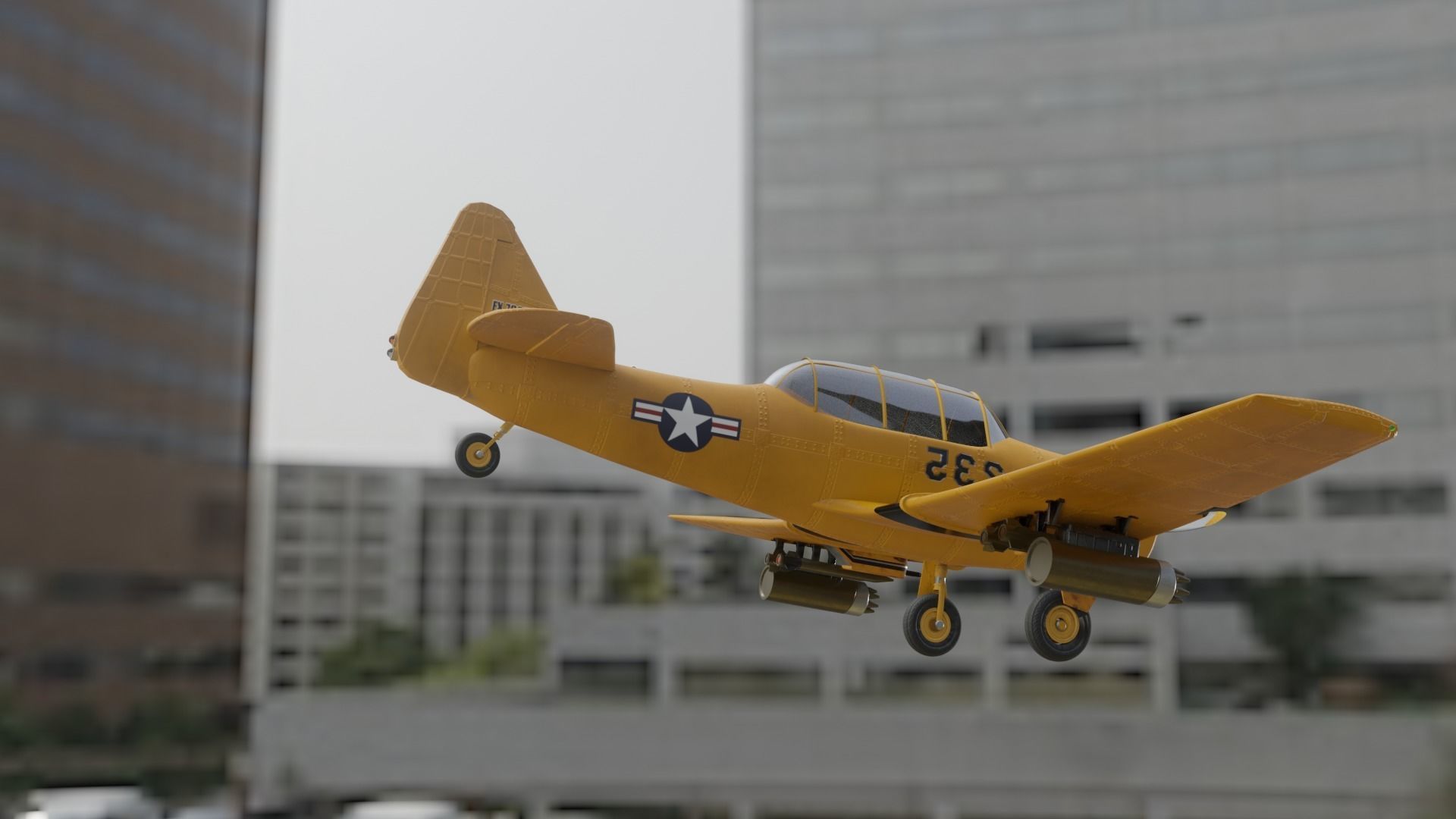 airplane t6 texan  low poly Low-poly 3D model_7