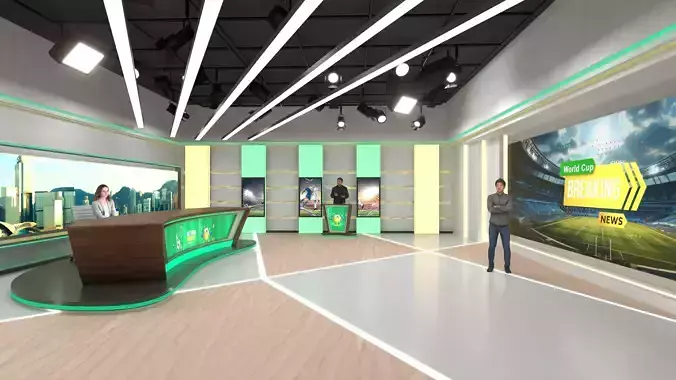 Virtual News TV studio