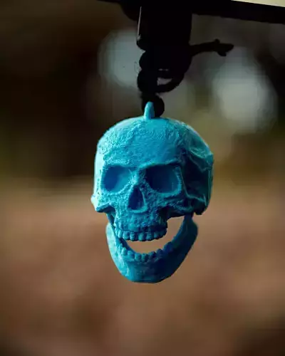 KEYCHAIN SKULL WITH ARTICULATED JAW