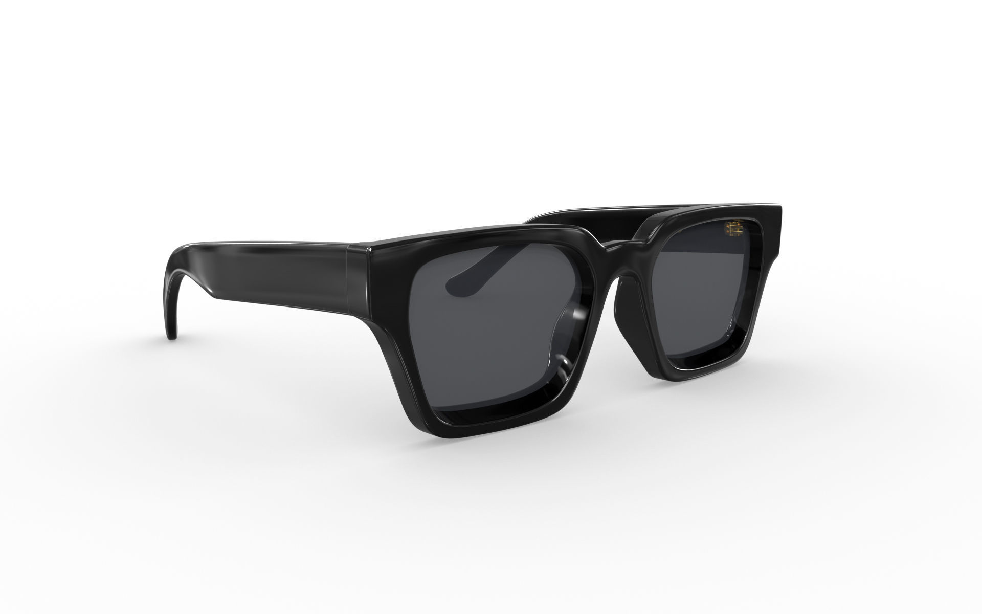 Square Frame Sunglasses 3D model_2