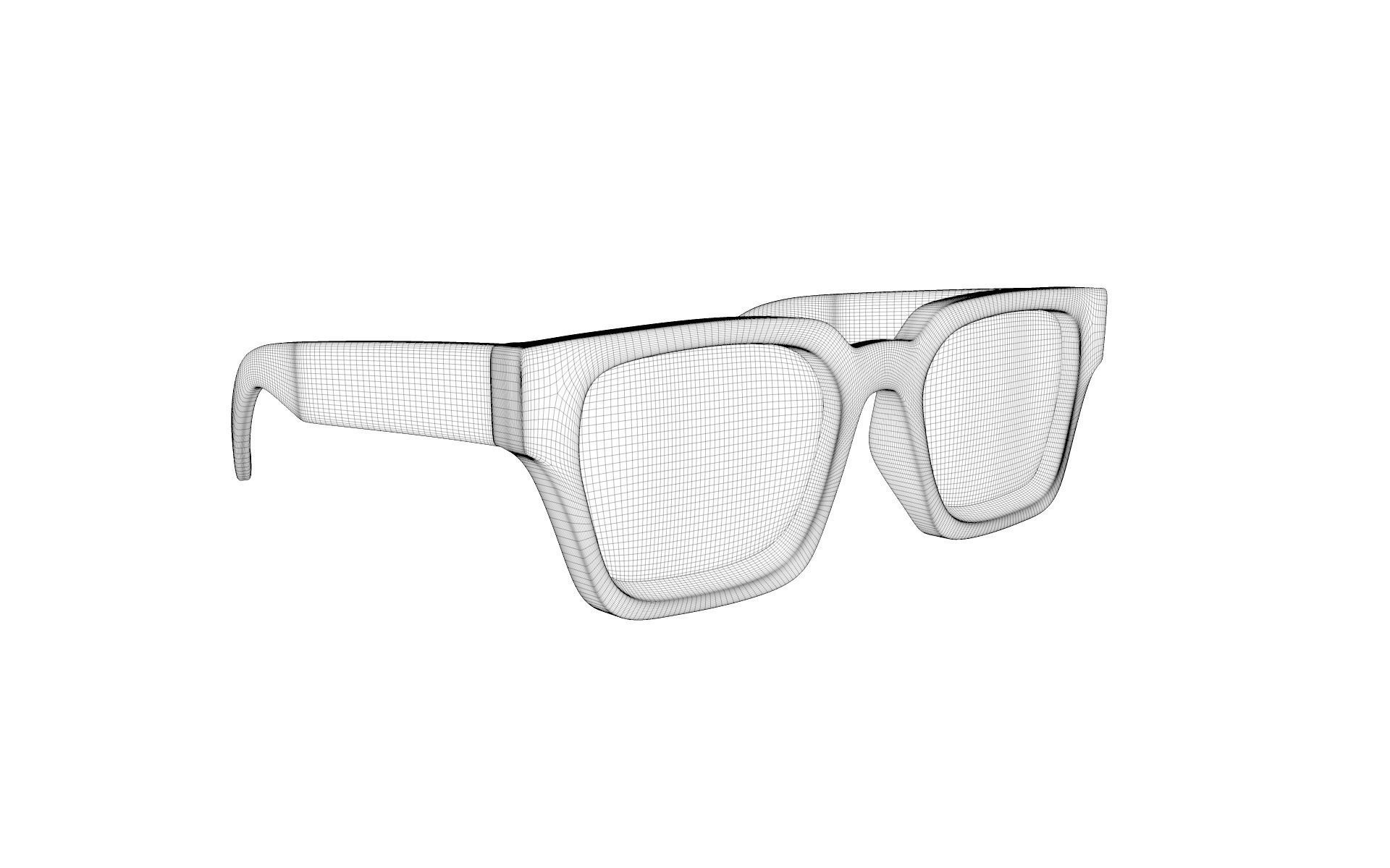 Square Frame Sunglasses 3D model_10
