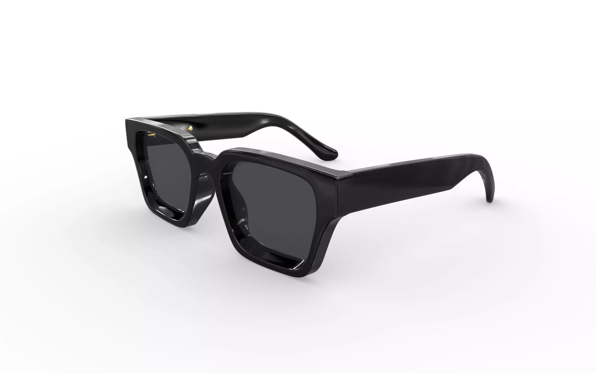 Square Frame Sunglasses 3D model_0