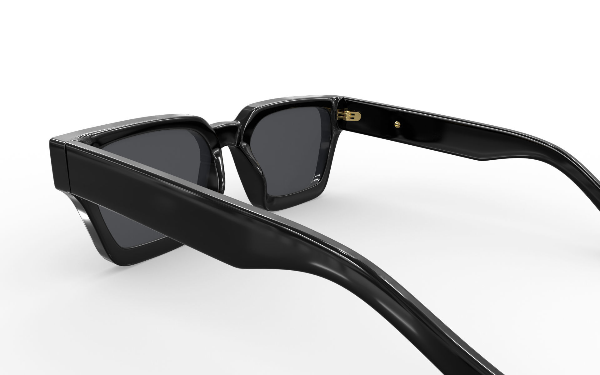 Square Frame Sunglasses 3D model_3