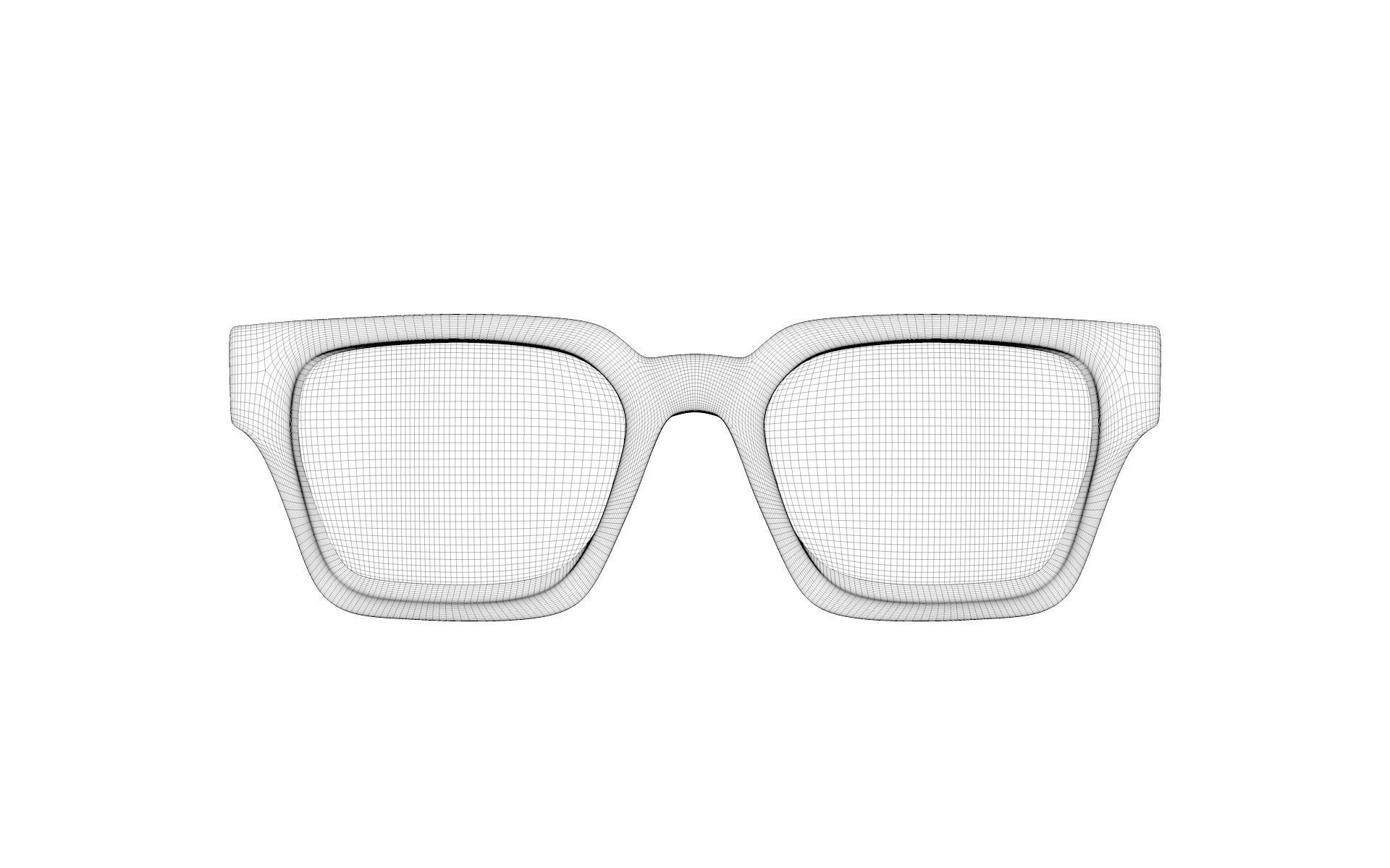 Square Frame Sunglasses 3D model_12