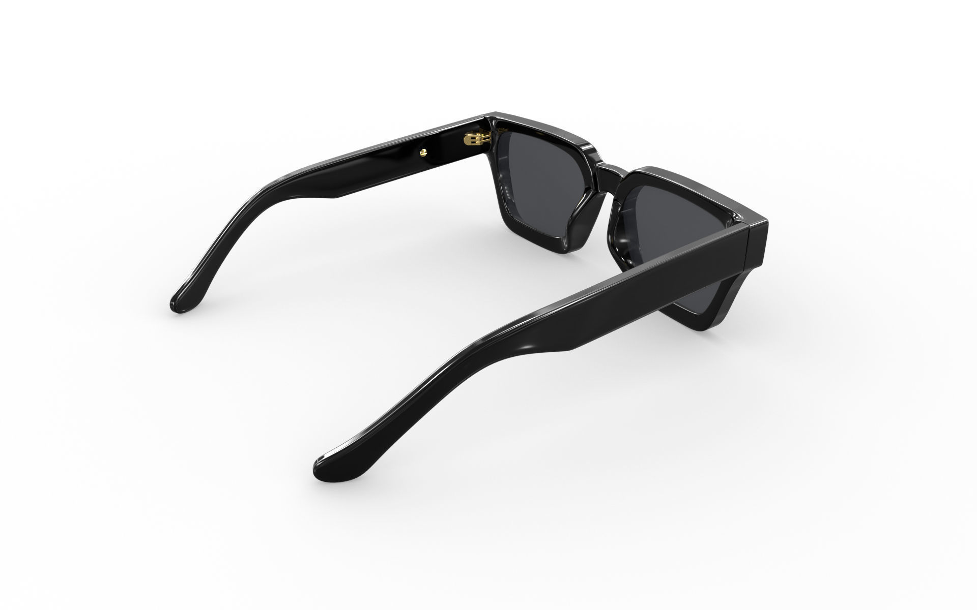 Square Frame Sunglasses 3D model_5