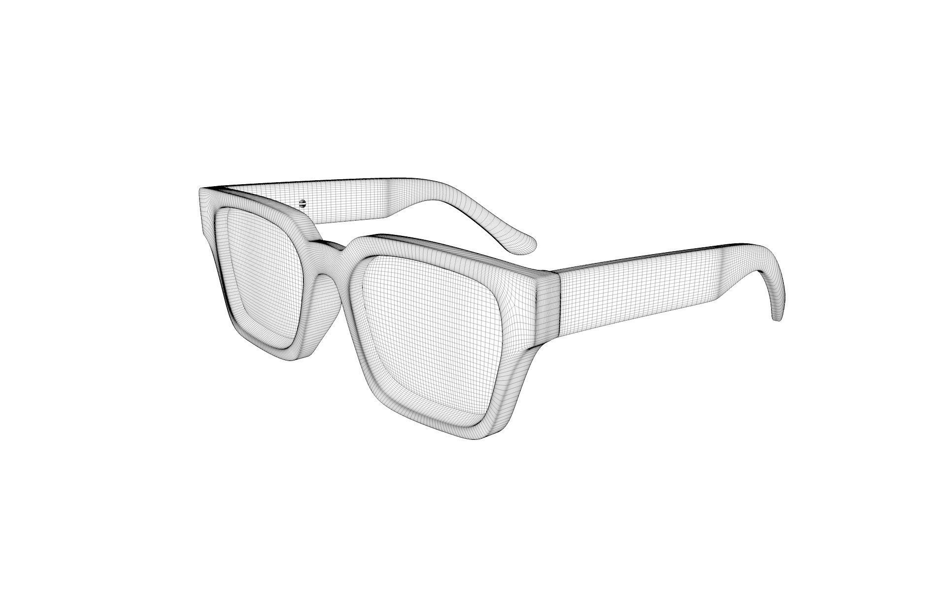 Square Frame Sunglasses 3D model_8