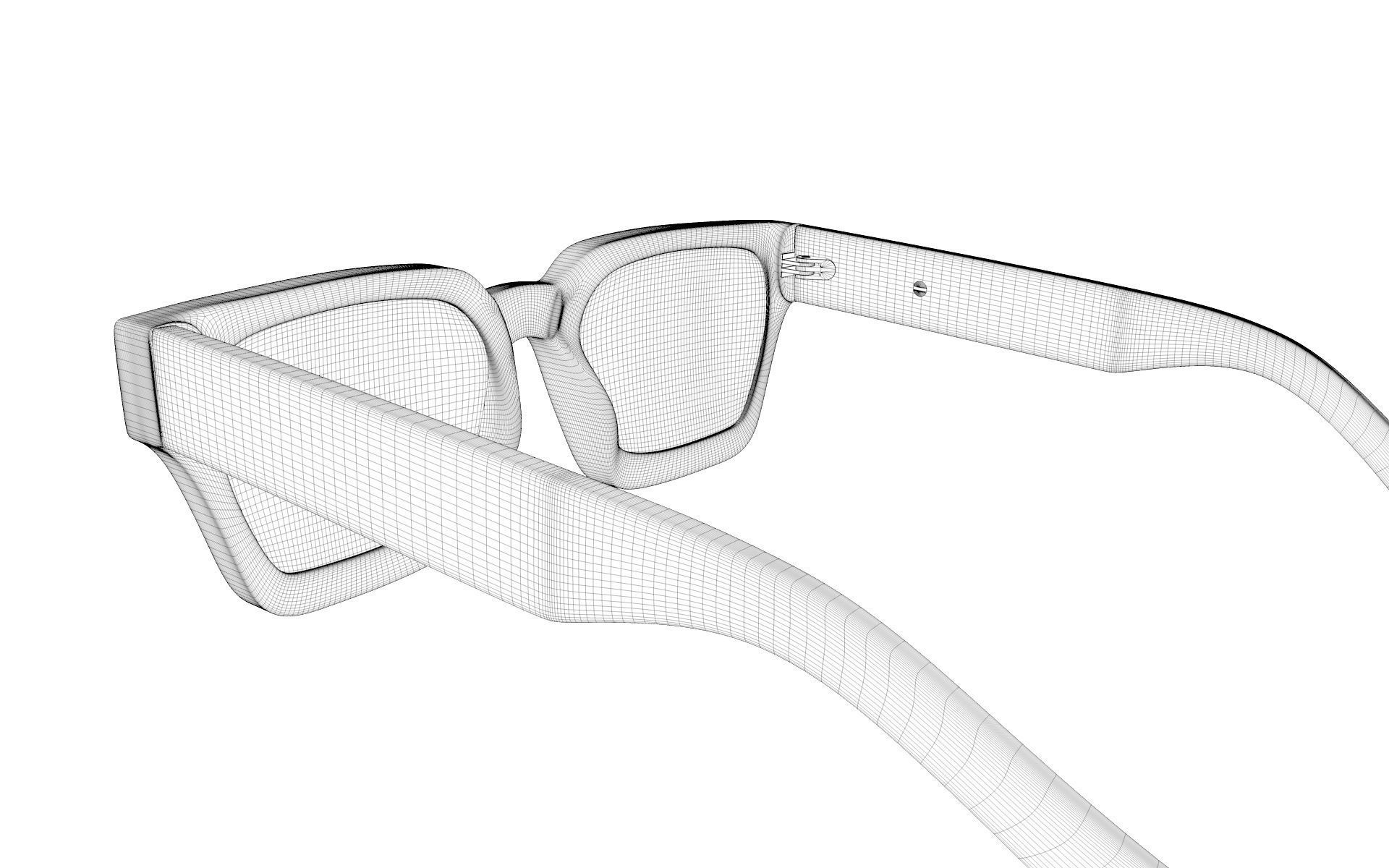 Square Frame Sunglasses 3D model_11