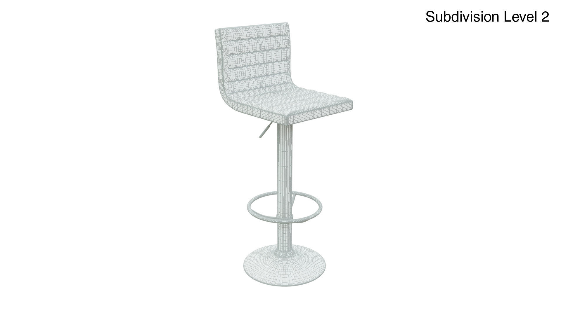 Bar Stool Low-poly 3D model_7