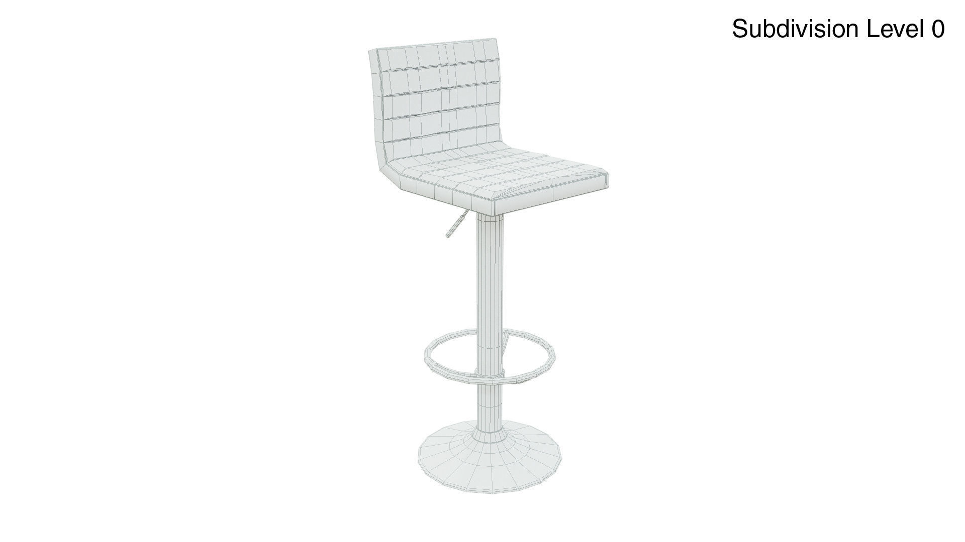 Bar Stool Low-poly 3D model_5