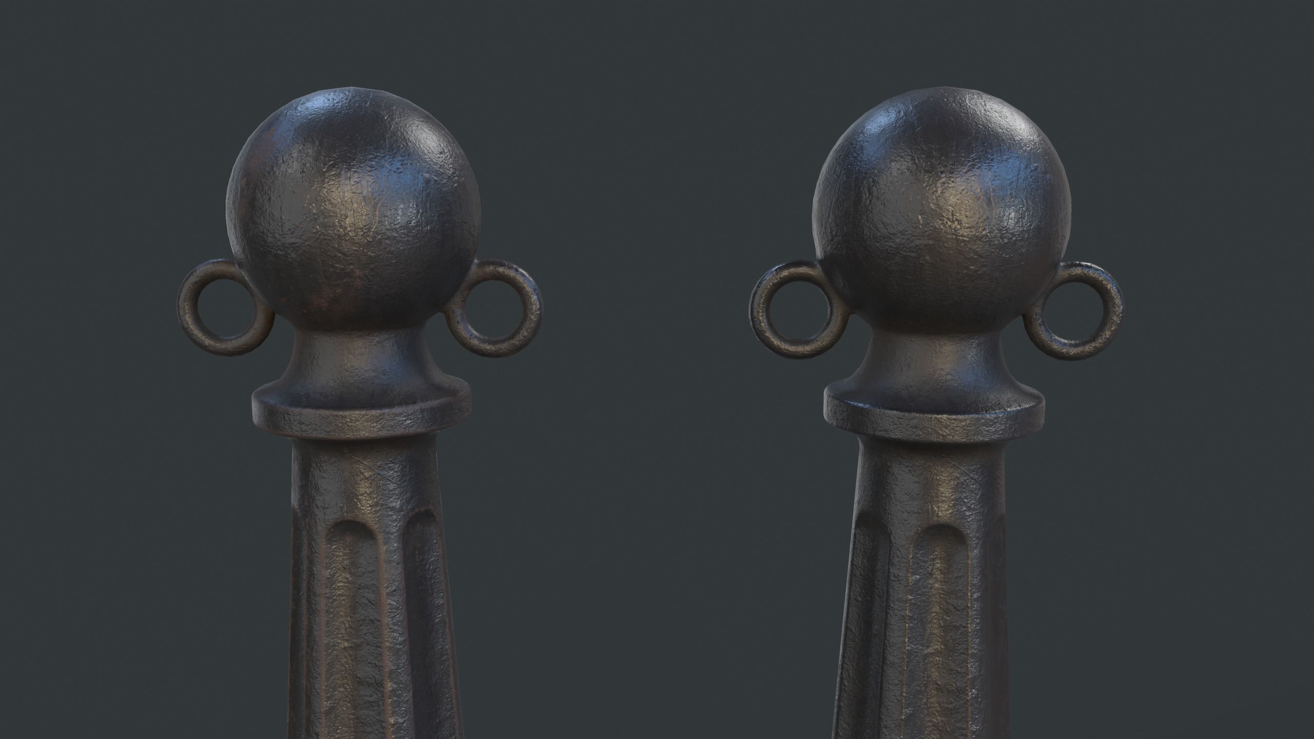 Street Bollard 06 PBR Game Ready Low-poly 3D model_7