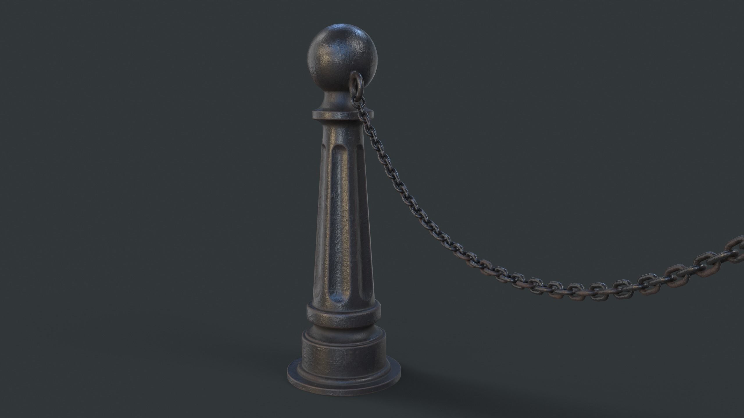 Street Bollard 06 PBR Game Ready Low-poly 3D model_3