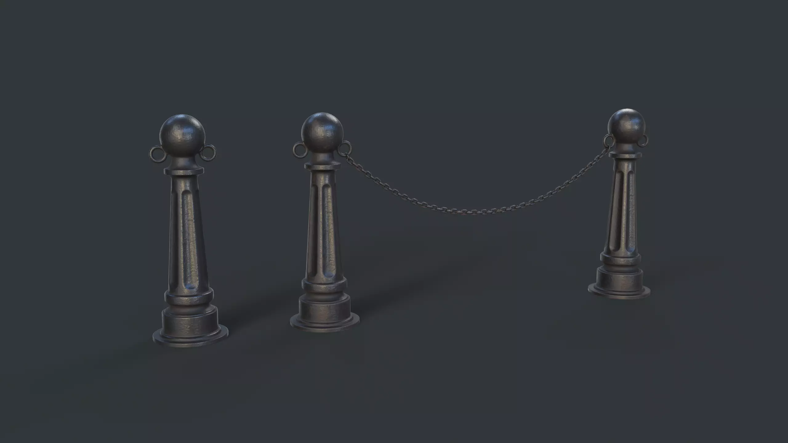 Street Bollard 06 PBR Game Ready Low-poly 3D model_0