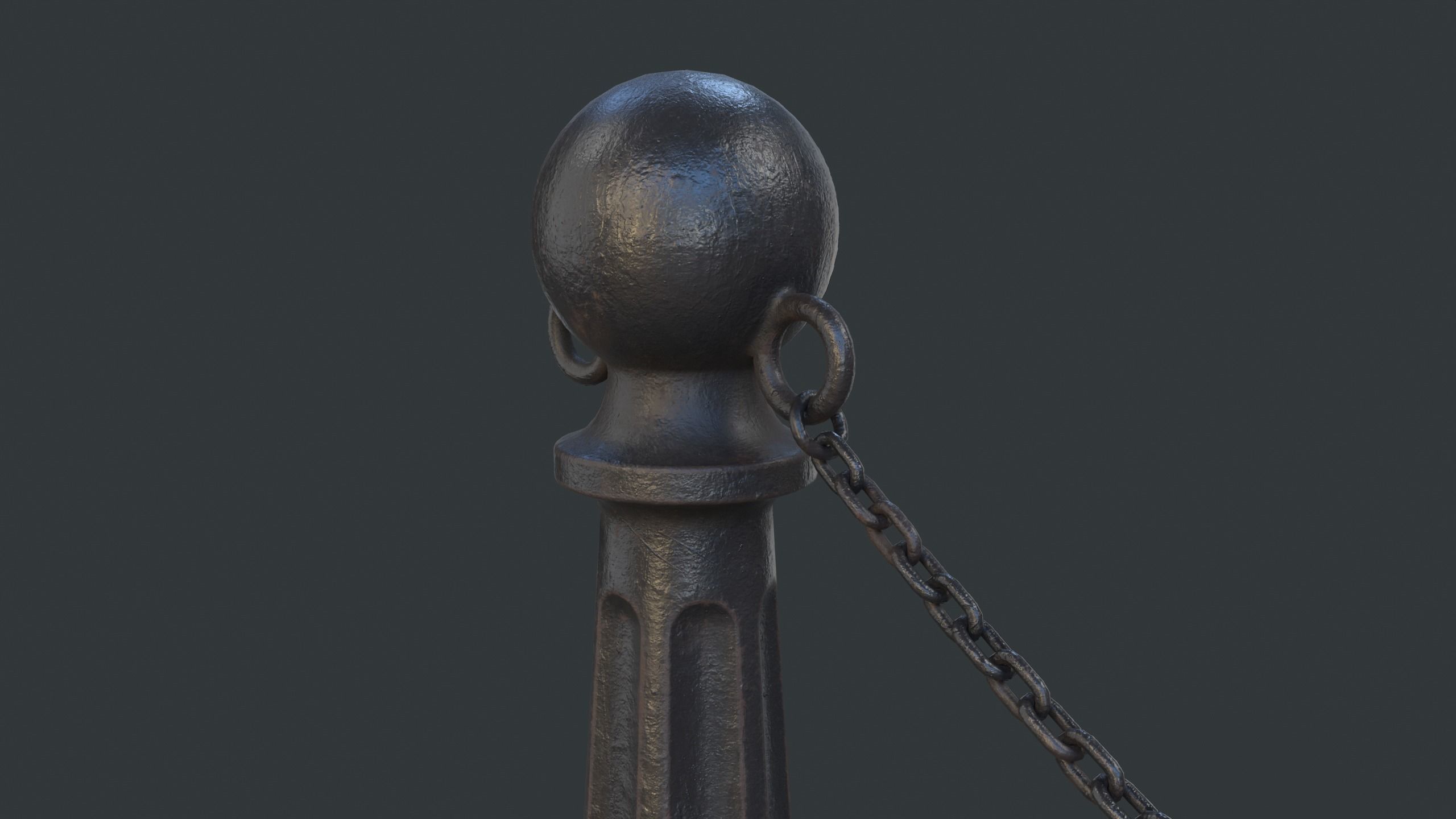 Street Bollard 06 PBR Game Ready Low-poly 3D model_11