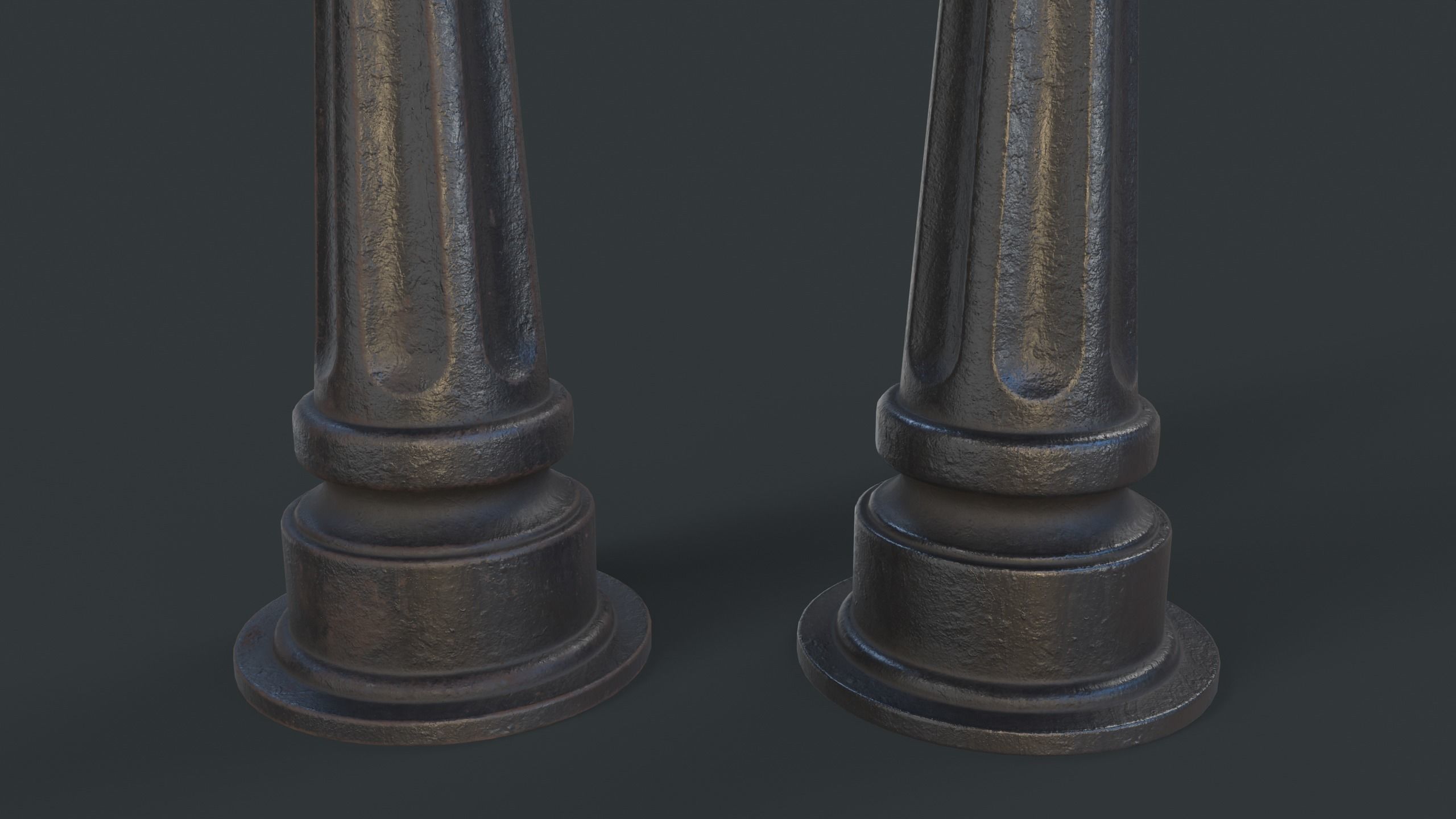 Street Bollard 06 PBR Game Ready Low-poly 3D model_9