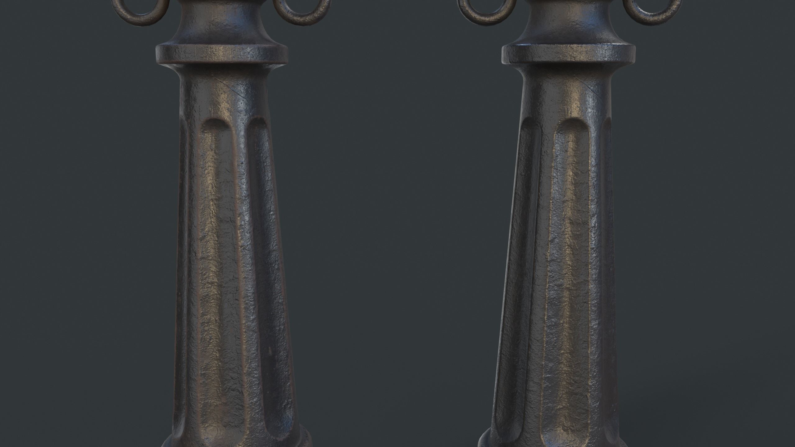 Street Bollard 06 PBR Game Ready Low-poly 3D model_8