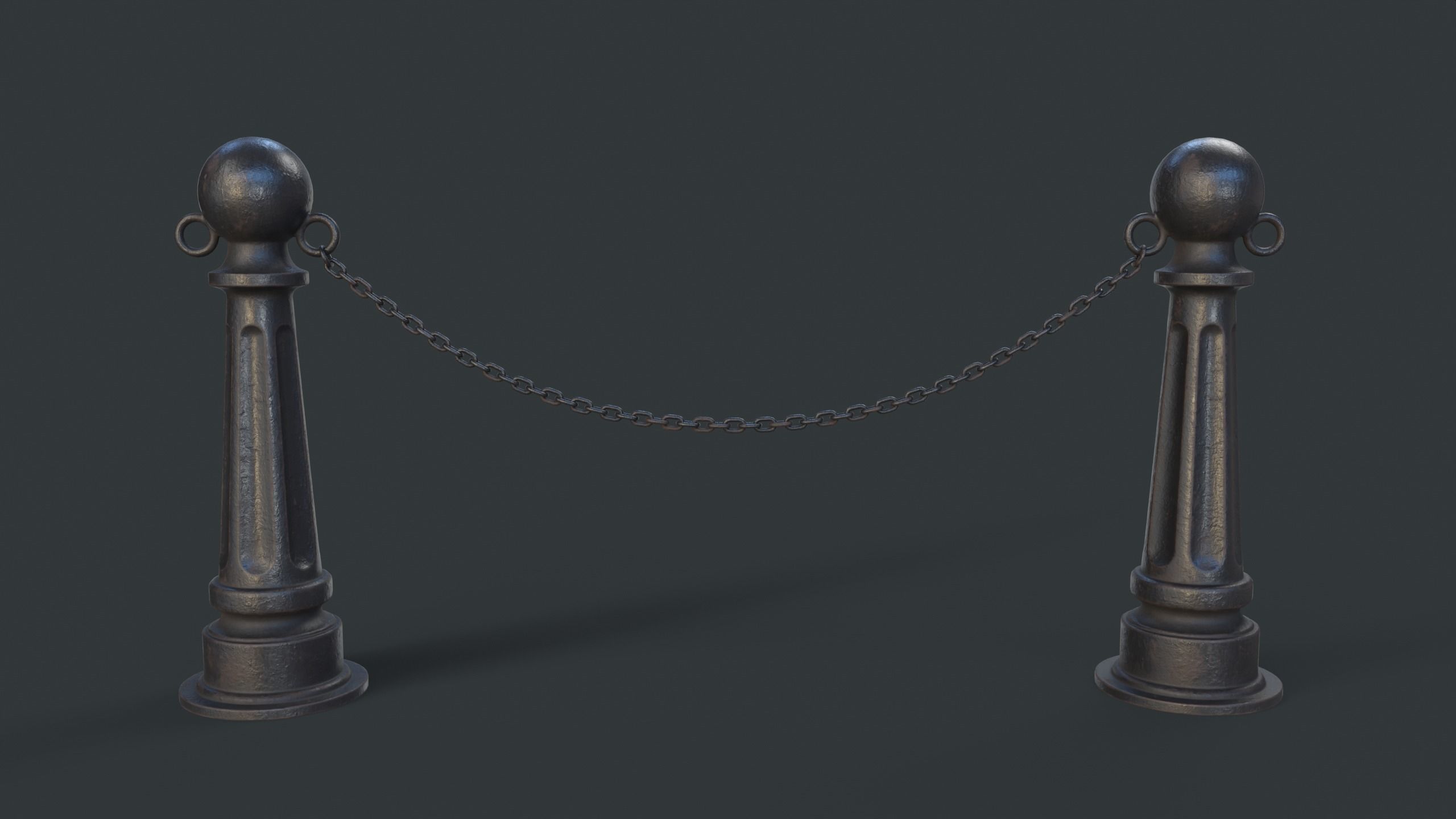 Street Bollard 06 PBR Game Ready Low-poly 3D model_2