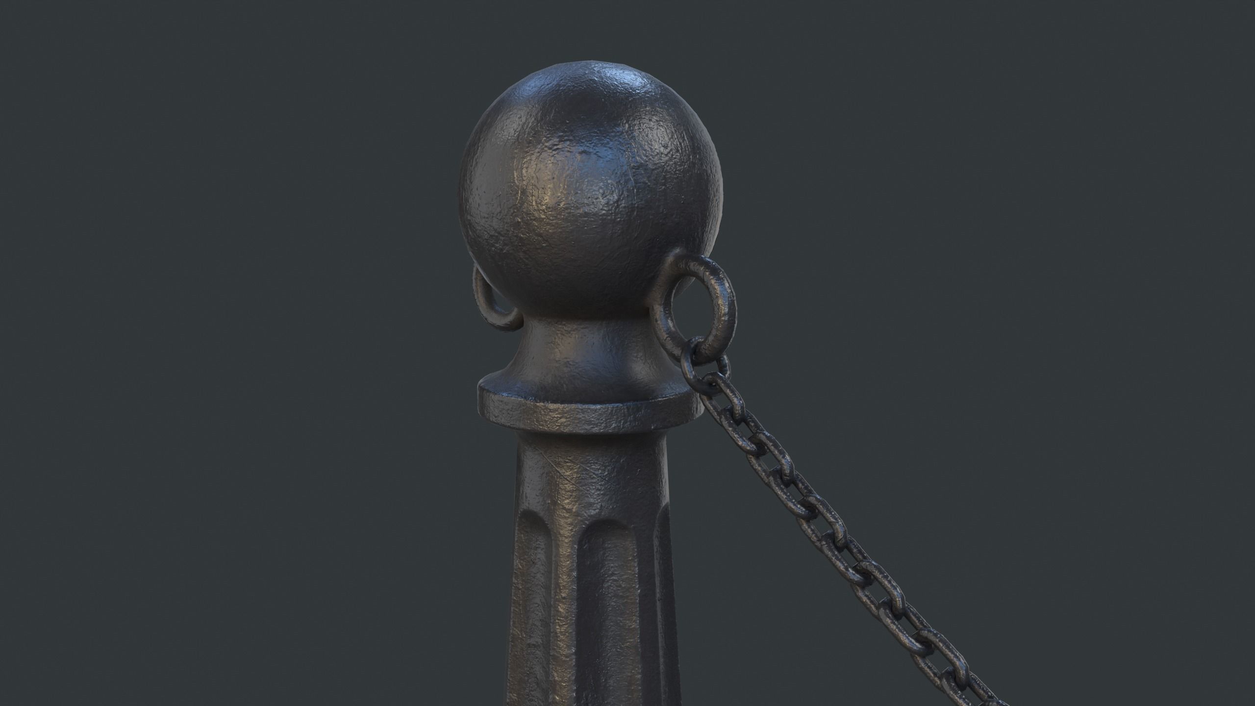 Street Bollard 06 PBR Game Ready Low-poly 3D model_12