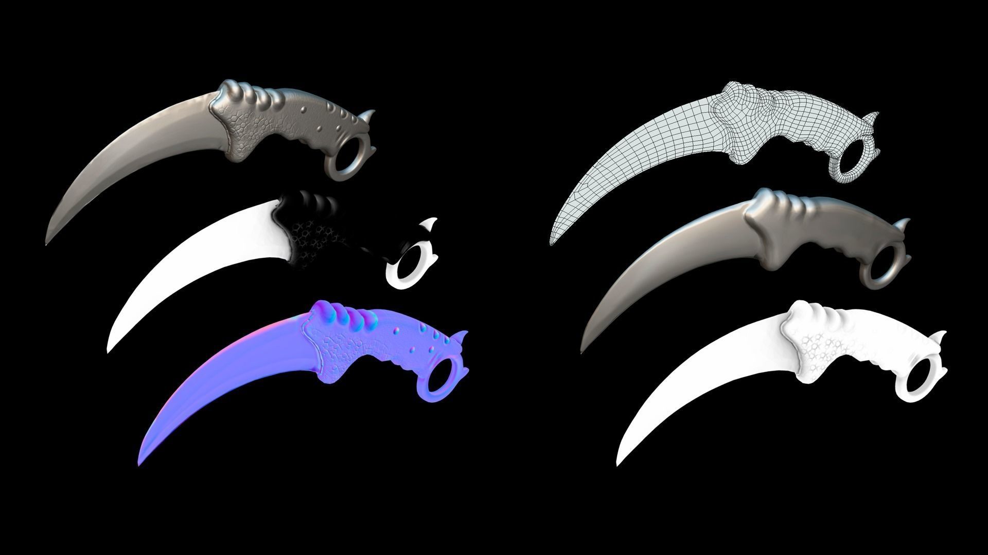 Karambit Eagle Claw Low-poly 3D model_4