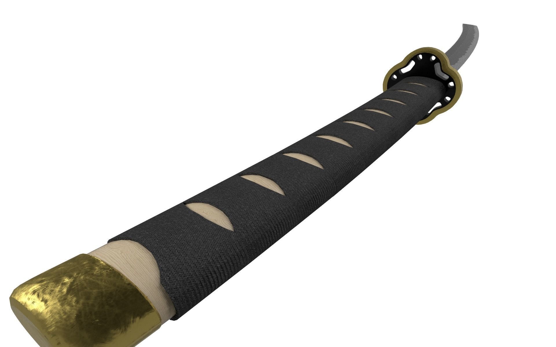 Katana Low-poly 3D model_3