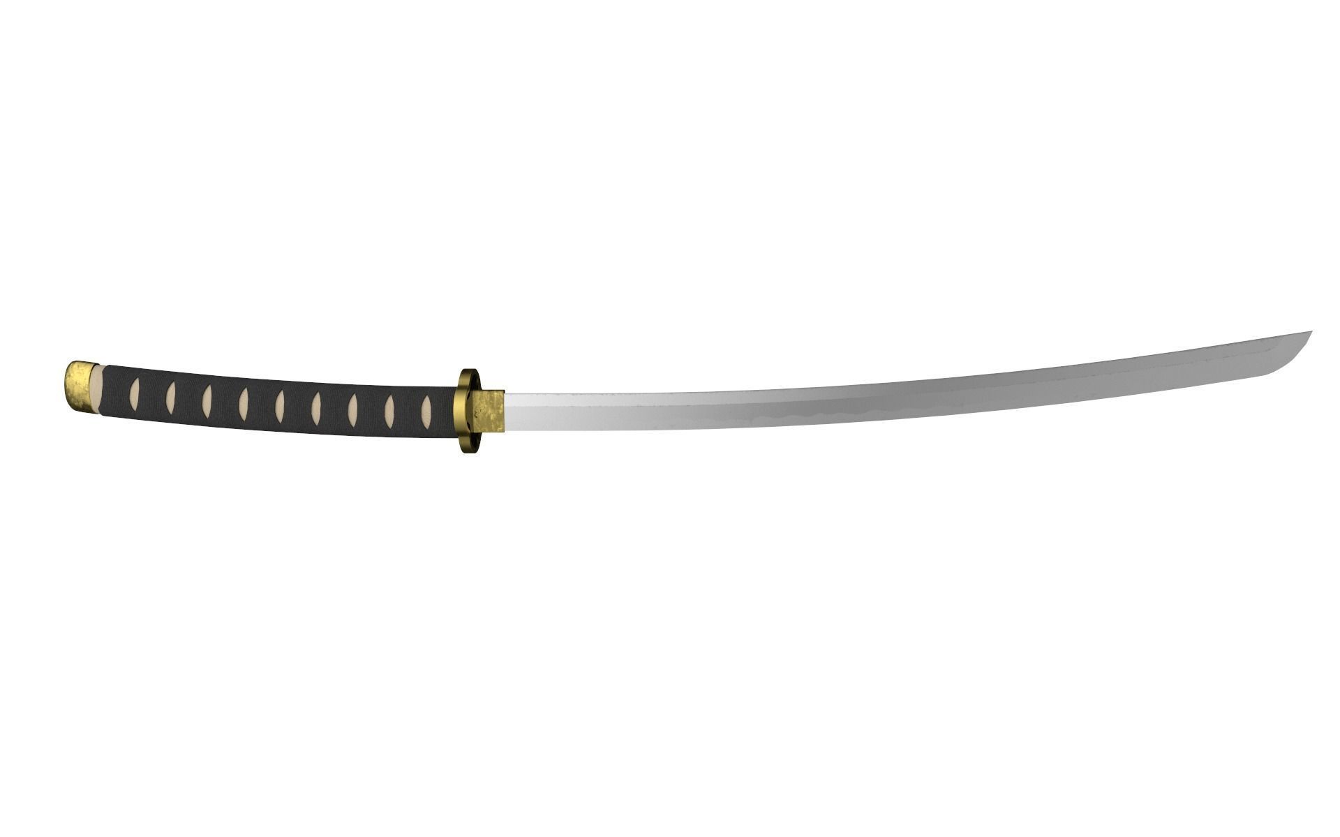 Katana Low-poly 3D model_4