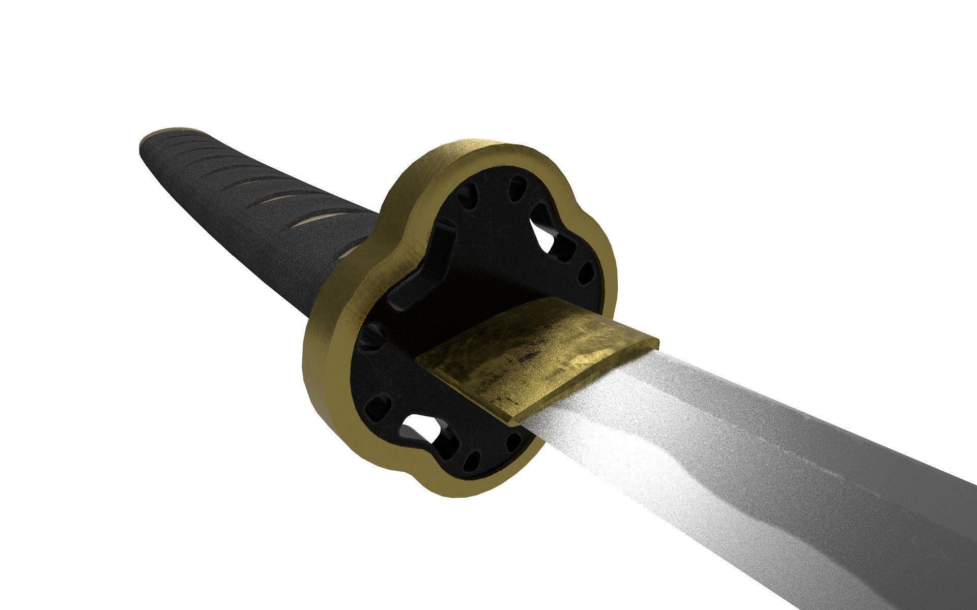 Katana Low-poly 3D model_2