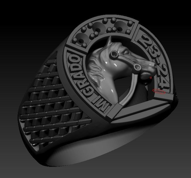 HORSESHOE RING WITH HORSE - ANILLO HERRADURA Y CABALLO 3D print model_4