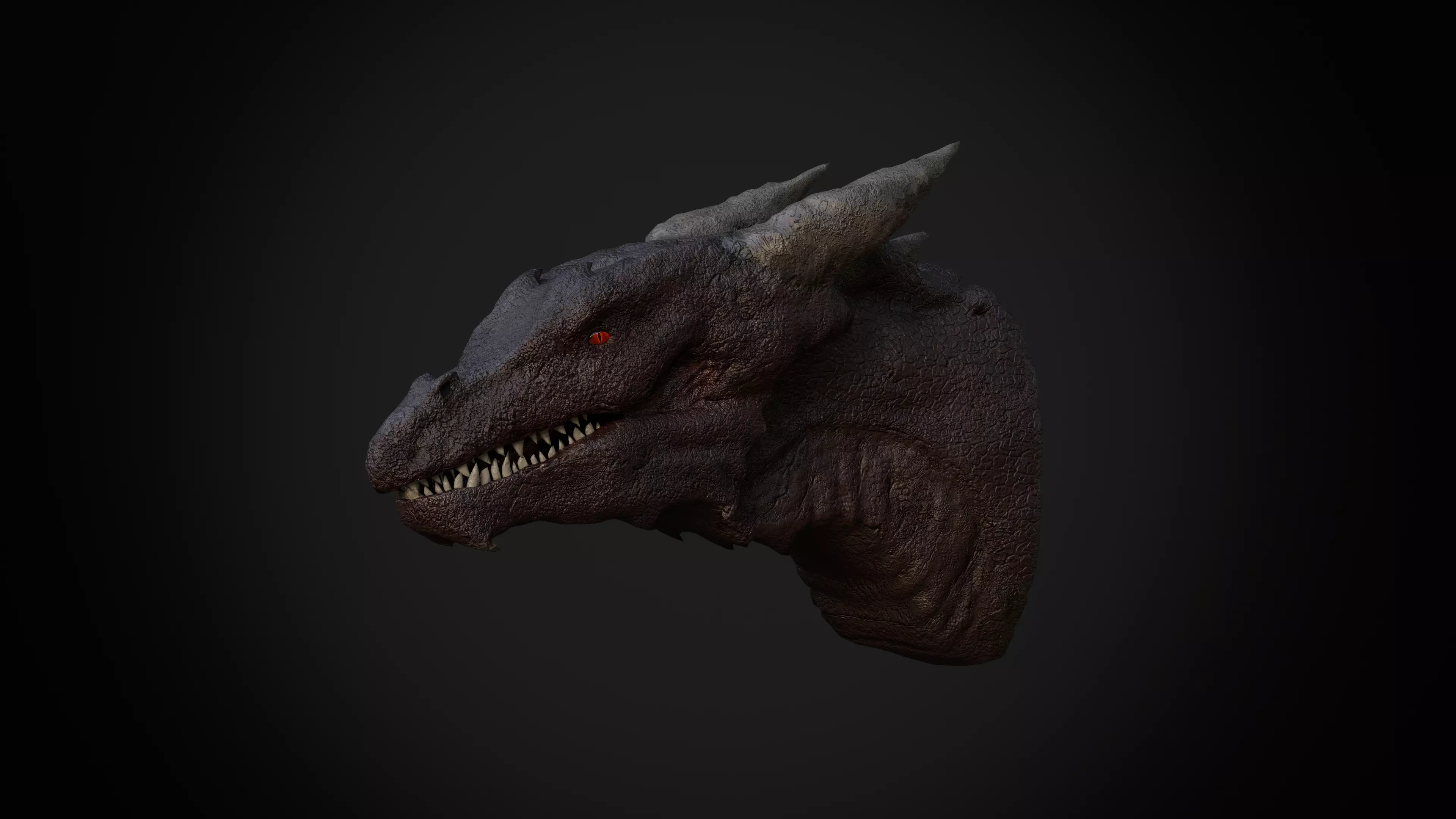 Red Dragon Head Free low-poly 3D model