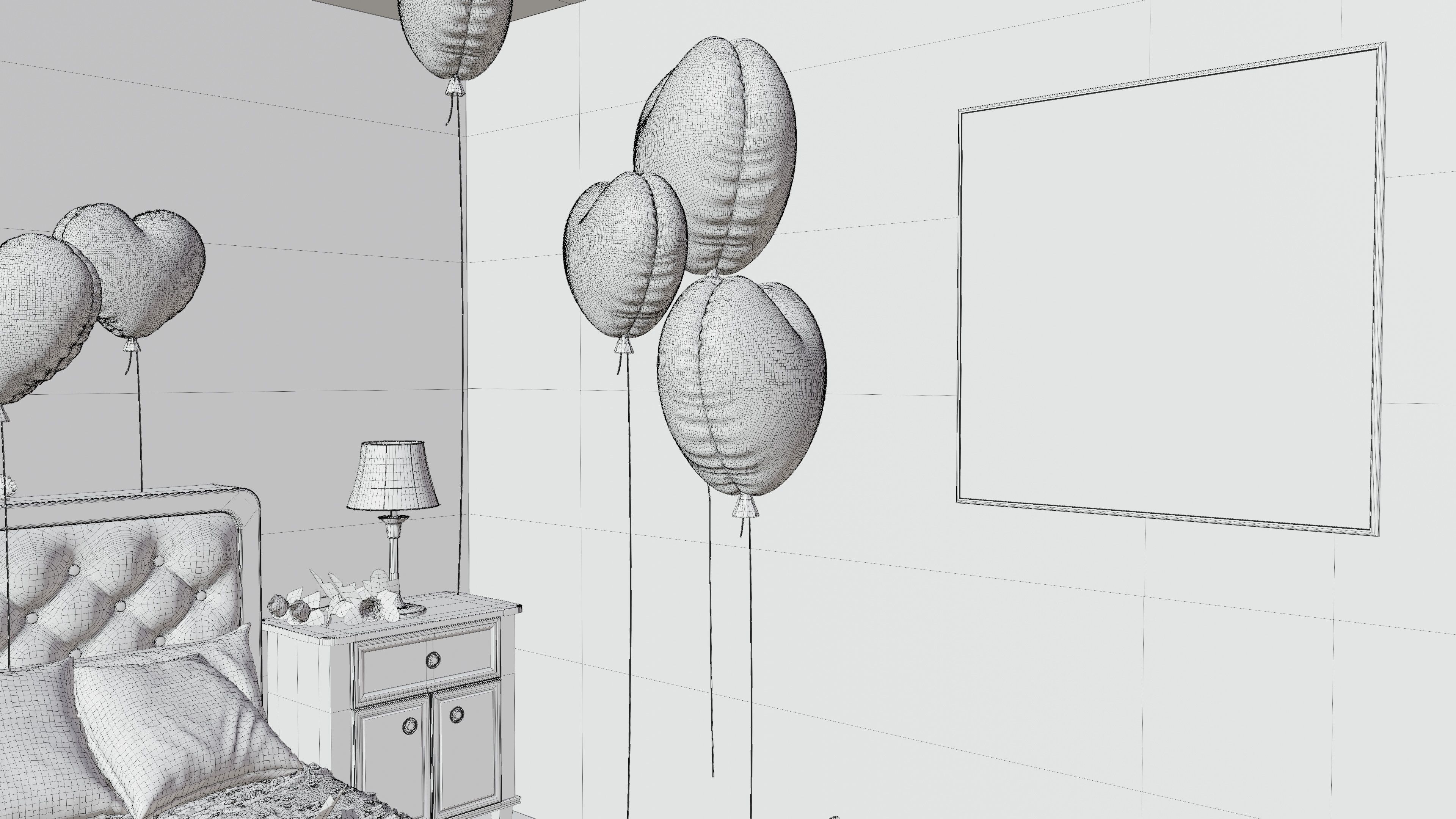 Valentines day Bedroom 3D model_14