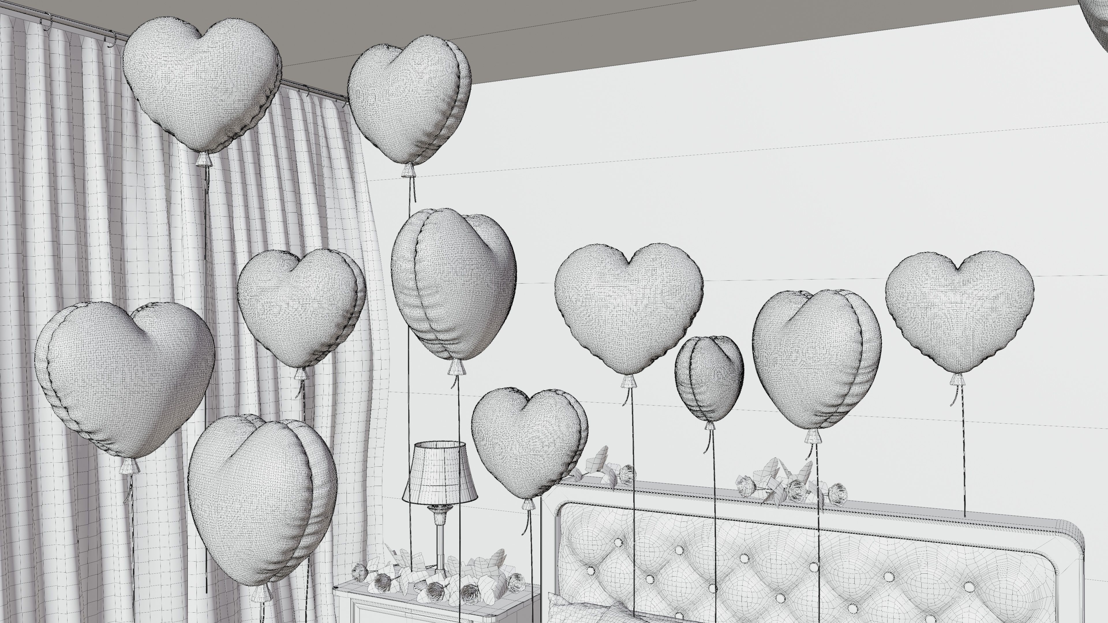 Valentines day Bedroom 3D model_13