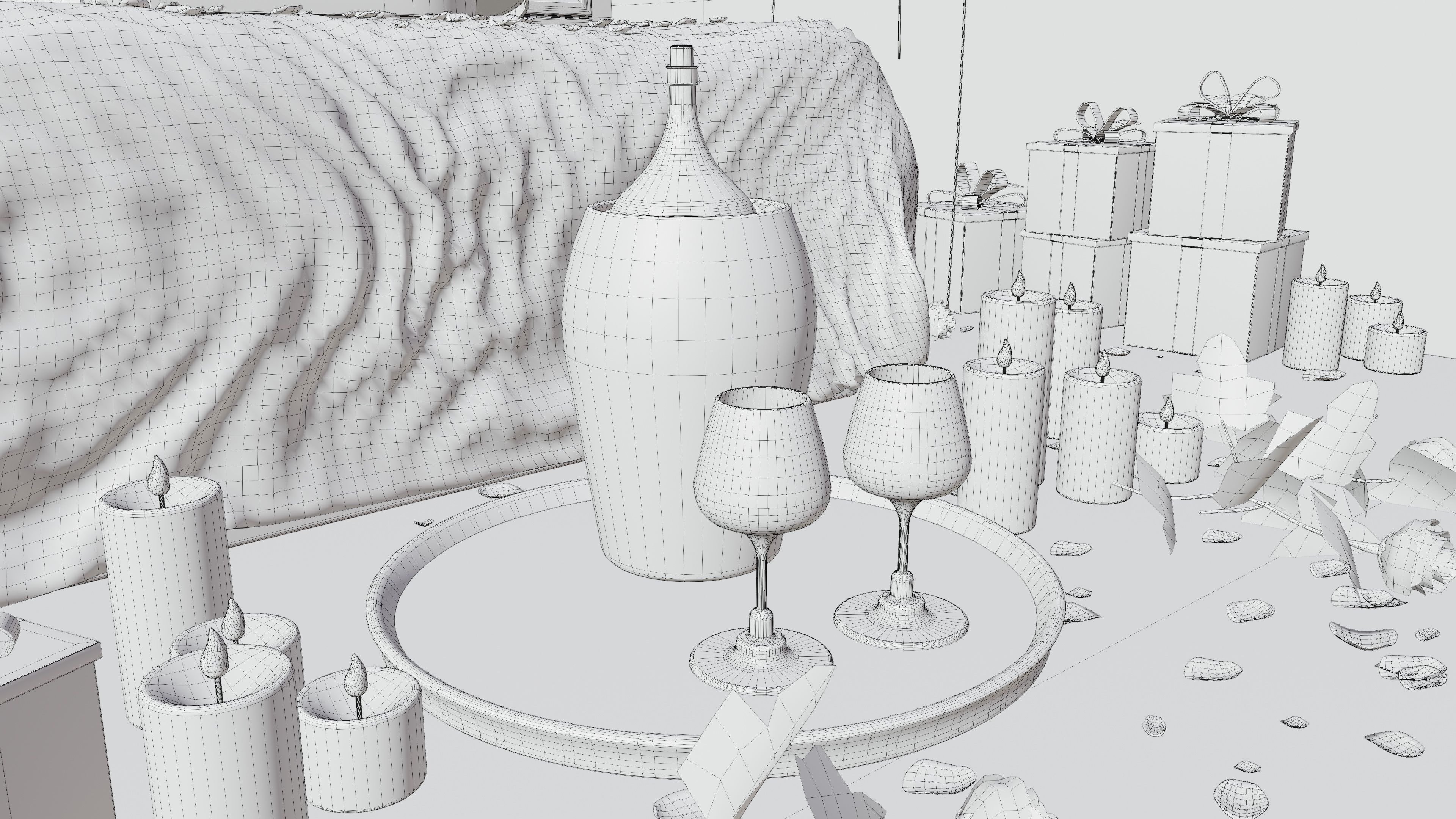 Valentines day Bedroom 3D model_18