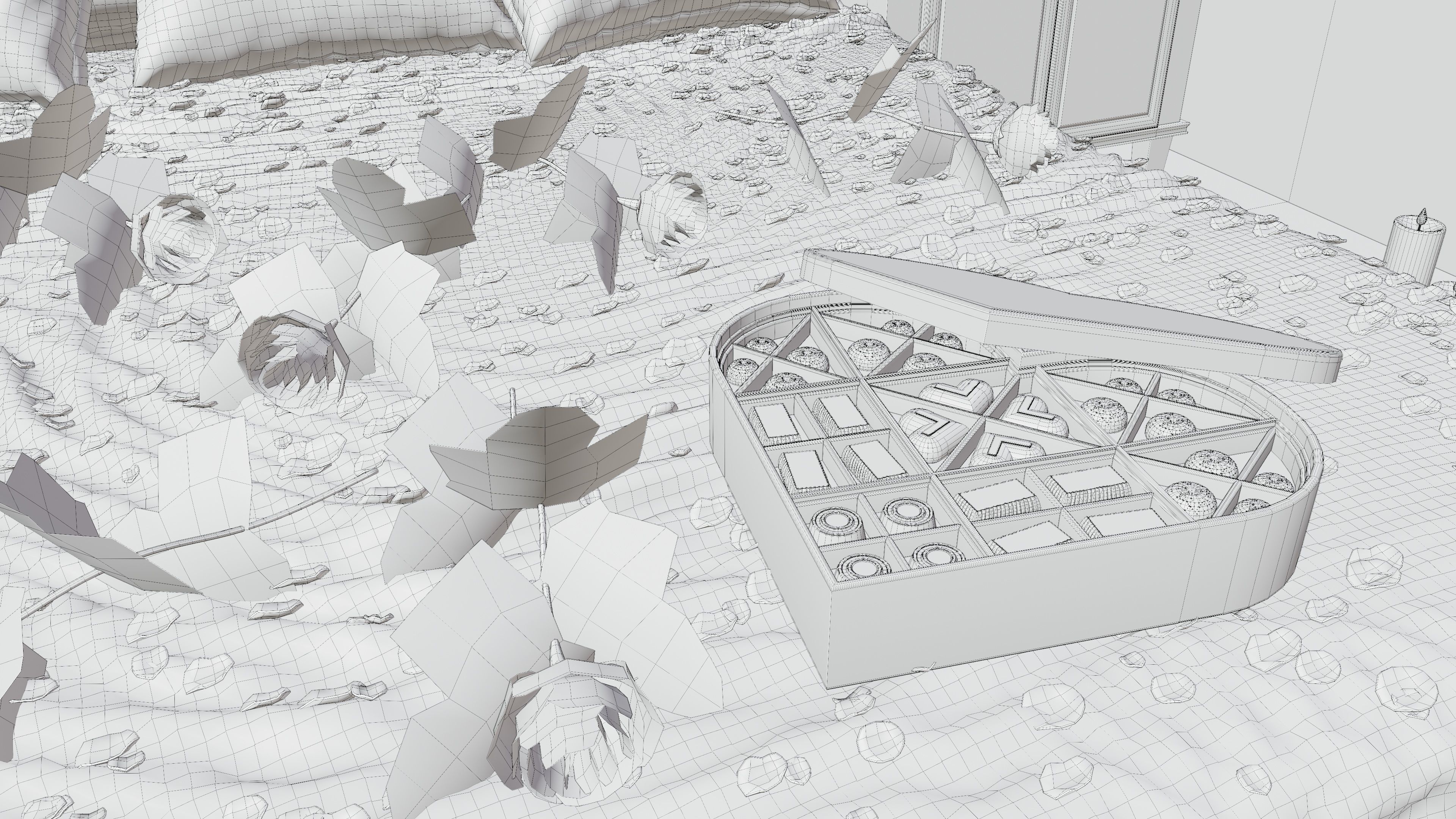 Valentines day Bedroom 3D model_15