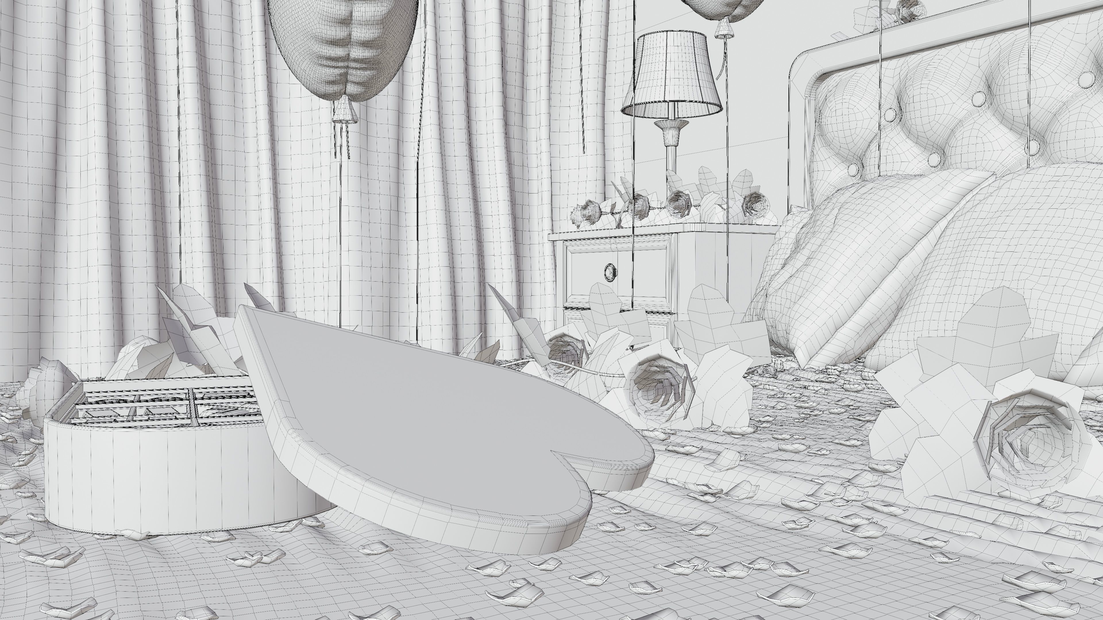 Valentines day Bedroom 3D model_17