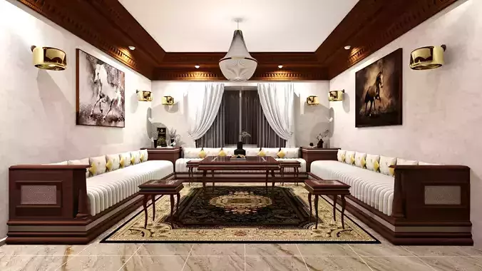 Arabic living room 3d model 3D print model