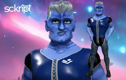 Sckript Toon Series Science-fiction collection The Pilot Low-poly 3D model_0