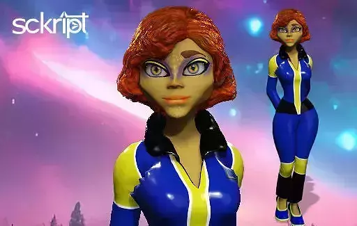 Sckript Toon Series Science-fiction collection The Officer Low-poly 3D model
