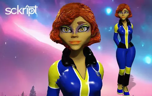 Sckript Toon Series Science-fiction collection The Officer Low-poly 3D model_0