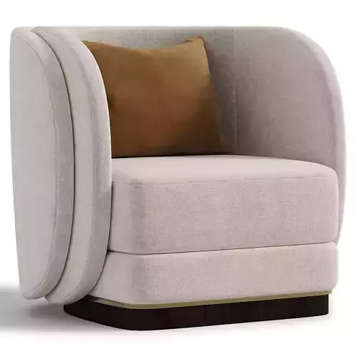 Contemporary Armchair Featuring a Sleek Double Layer Back 3D model