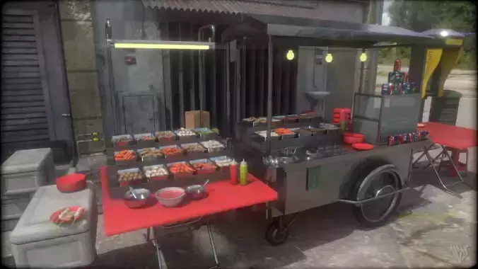 Local Steamboat Vendor Low-poly 3D model