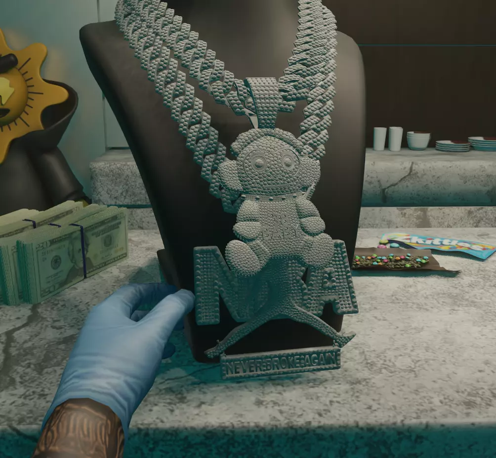 NBA YOUNGBOY MONKEY PENDANT CHAIN Low-poly 3D model_0