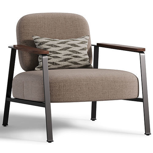 Armchair made of viscose and linen  Abraxas 3D model