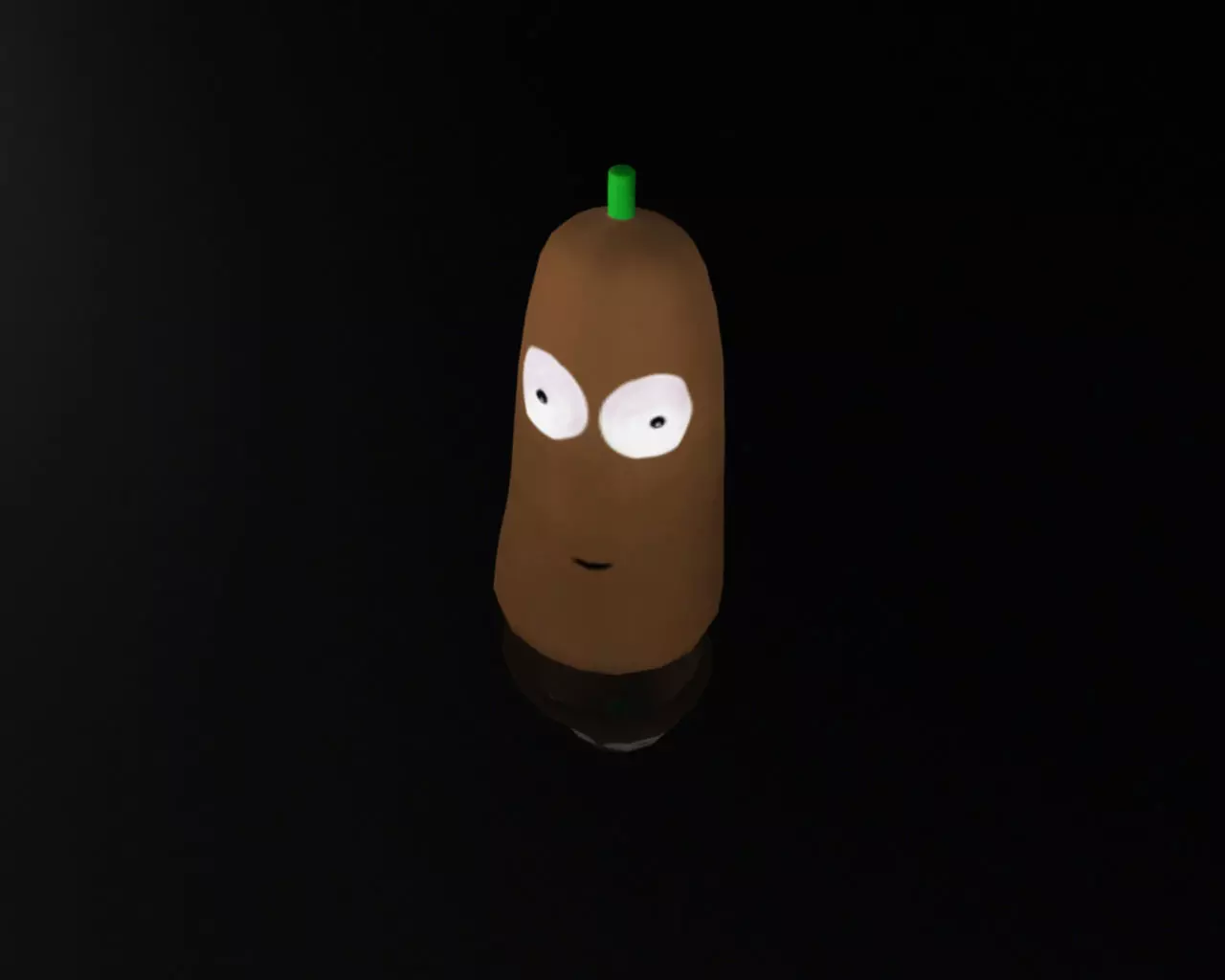 Creative Egg Plant Low-poly 3D model_0