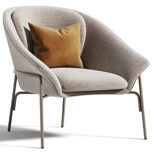  Lauren melange wicker armchair 3D model