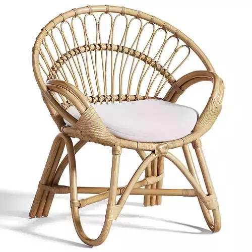 Round Rattan Loop Armchair